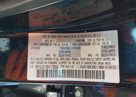 2017 Toyota Yaris Ia z USA, uszkodzony, nr VIN 3MYDLBYV6HY176588